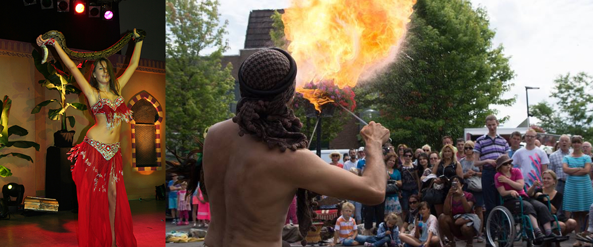 Slangen act voor een party